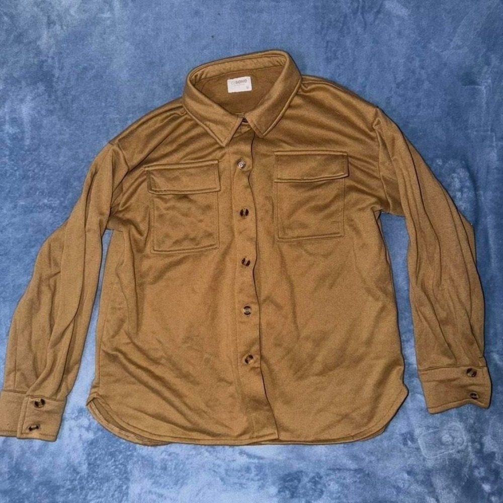 Cisono brown button up shirt men Size M